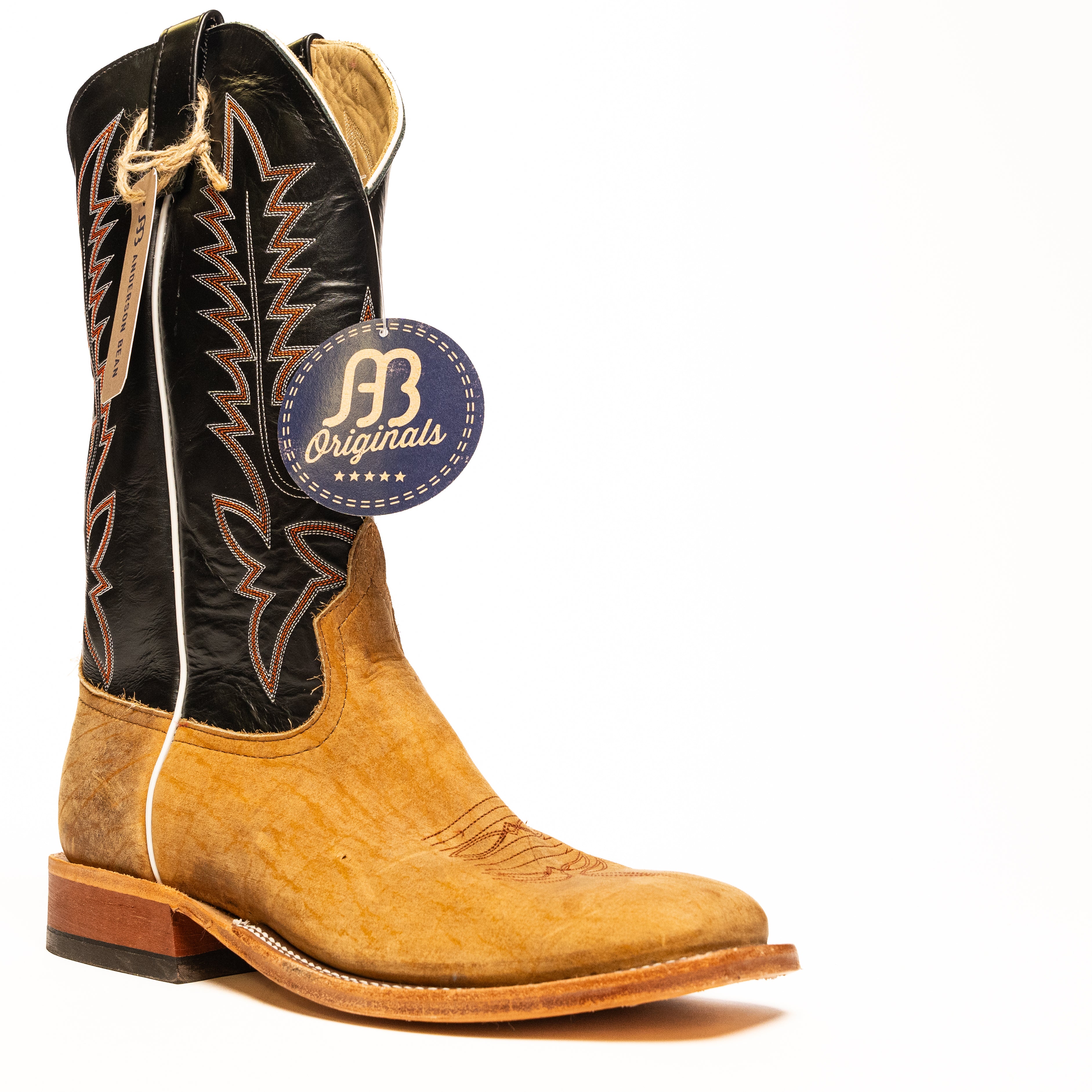 トップス YELLO DISTRESSED BLOOD TYPE AB Anderson Bean Tan Distressed Bison Square Toe Boots – Crazy House