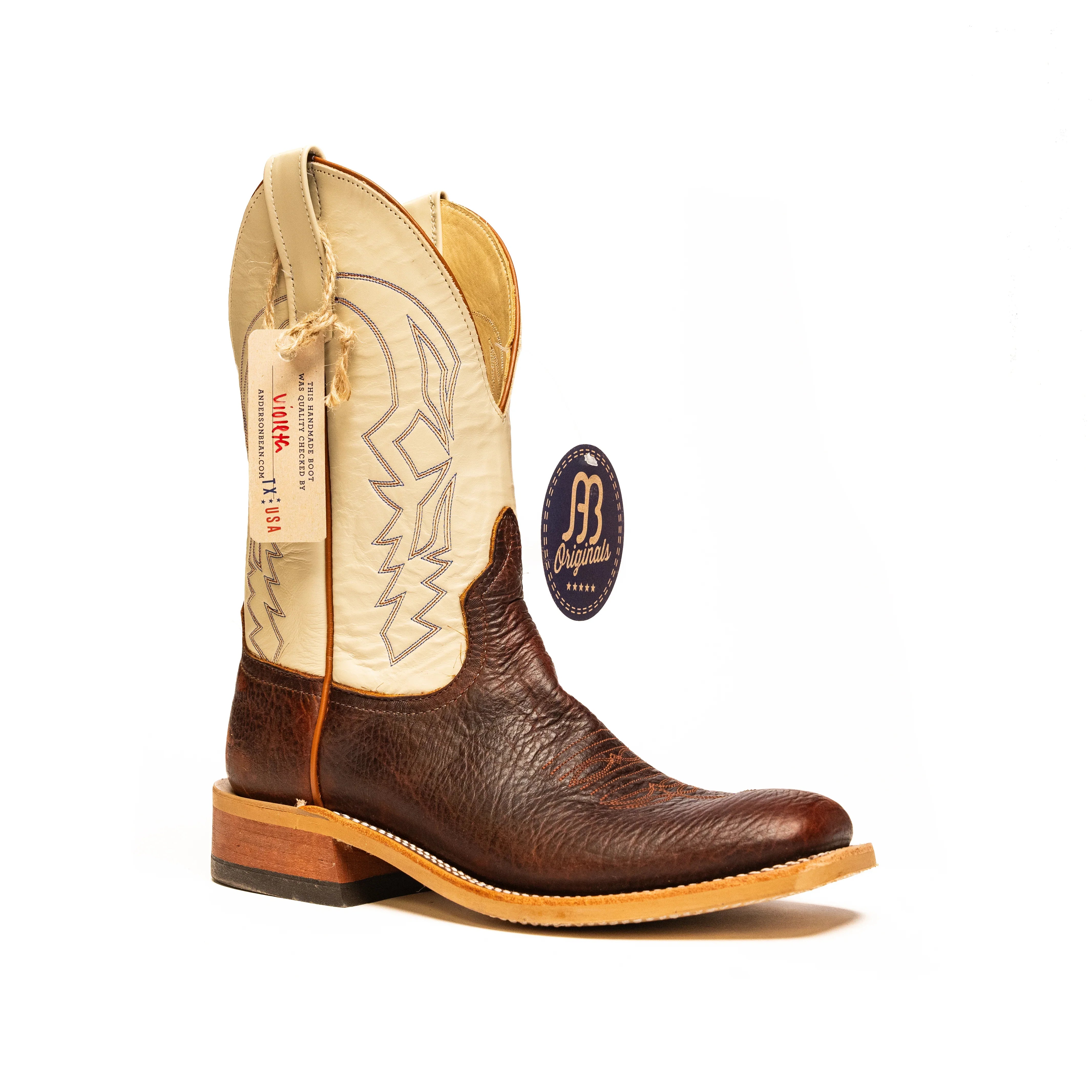 Anderson Bean Men's Dark Brown Mike Tyson Bison Square Toe Boots