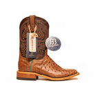 Anderson Bean Rum Brown Ostrich with 10" Brass Explosion Top - Crazy House Western Wear