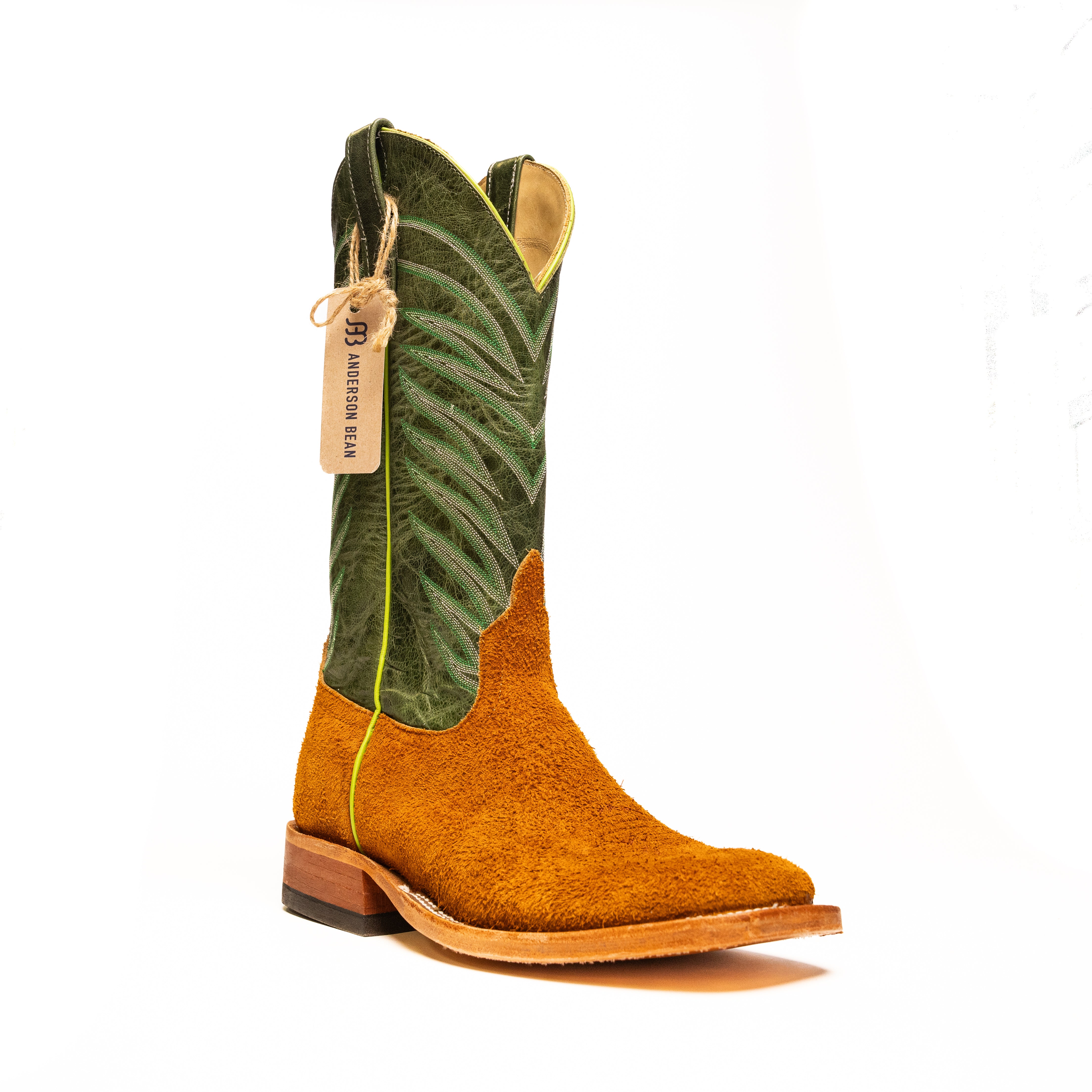 Anderson Bean Rust Crazy Horse Roughout Square Toe Boots S3012