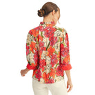 Women's Jodifl Red Solid Contrast Accent Floral Top G14076-7