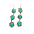 Women's West & Co 3 Tier Turquoise Earring On Fishhook E840