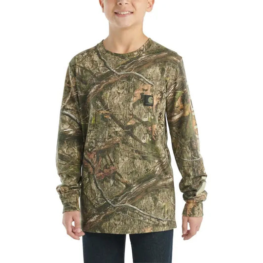 Boy's Carhartt Long Sleeve Camo Pocket T-shirt CA6595-CR27