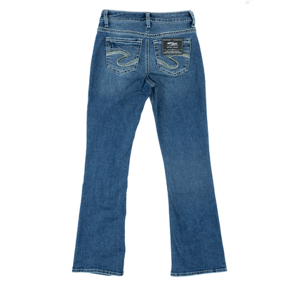 Women's Silver Elyse Mid Rise Bootcut Jeans L03719STA366
