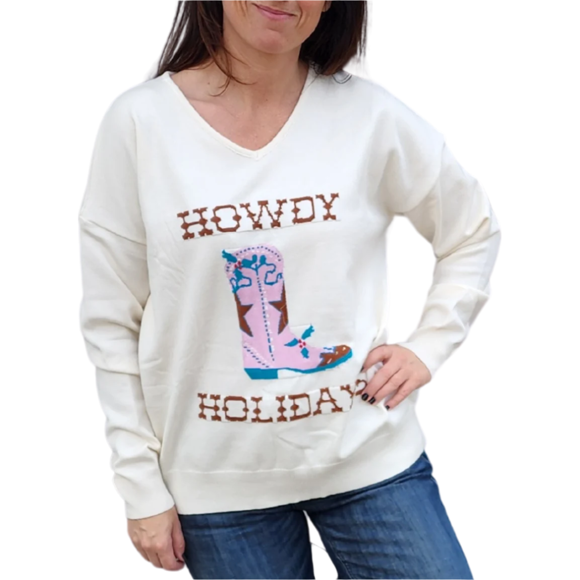 Howdy Holiday Sweater - Crazy House Western Wear