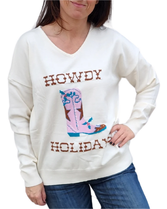 Howdy Holiday Sweater - Crazy House Western Wear