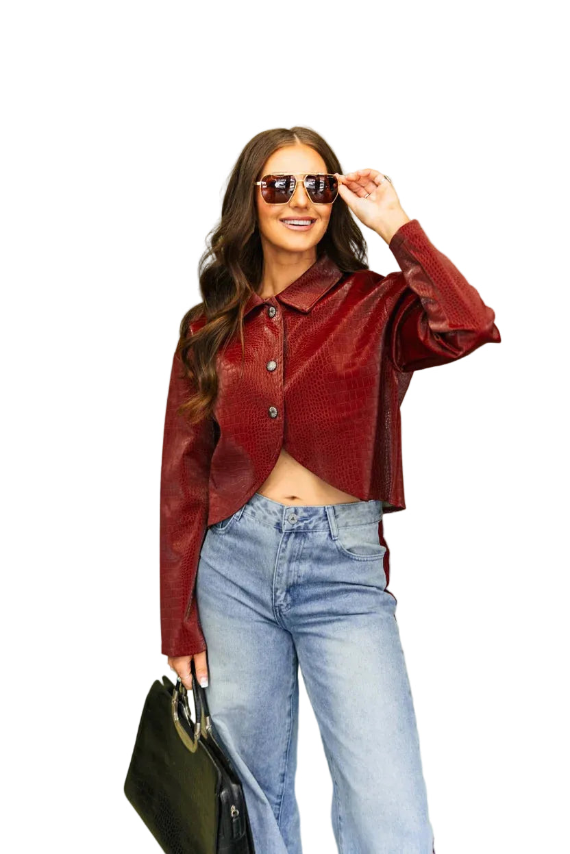 TwoFly Women's Wine Bandita Button Top 