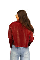 TwoFly Women's Wine Bandita Button Top 