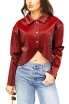 TwoFly Women's Wine Bandita Button Top 