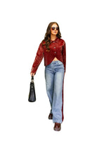 TwoFly Women's Wine Bandita Button Top 