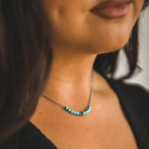 Women's West & Co 15" 18K Gold Plated Dainty Chain Necklace with Turquoise WC-N23WG