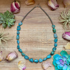 Bijoux Fab Blue Turquoise Nugget Necklace - Sterling Silver- 24" NEC-STE-045-TUR