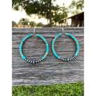 Bijoux Fab Hoop Earrings with Sterling Silver Pearls EAR-HOO-146-NAV