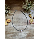 Bijoux Fab Sterling Silver Pearl Choker - Pink Conch Saucer Center - 14.5" CHO-STE-031-PIN