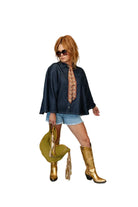 TwoFly Women's Blu Outlaw Denim Button Up Poncho