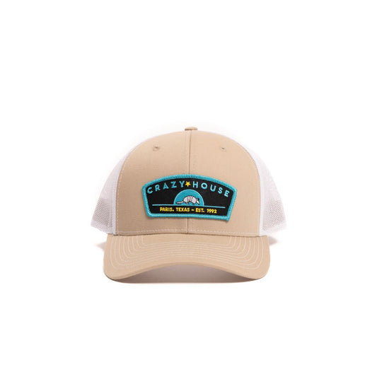 Crazy House Unisex Khaki and White Cap with Patch - Crazy House Western Wear