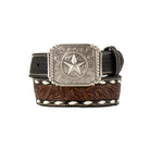 Boy's 3D Black Floral Embossed Body Belt D1200041107