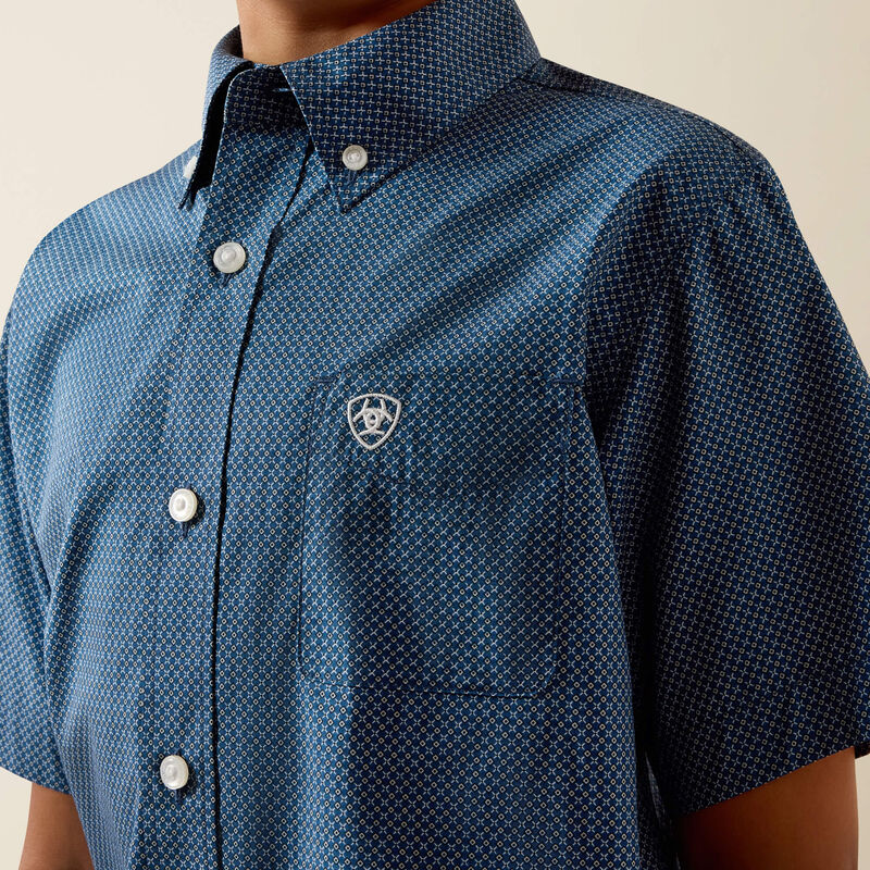 Boy's Ariat Key Largo Mini Geo Print Storm Shirt 10073670