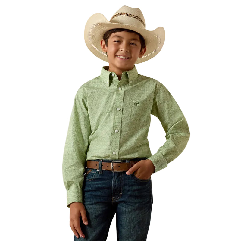 Boy's Ariat Loden Frost Abstract Print Smitty Shirt 10073673