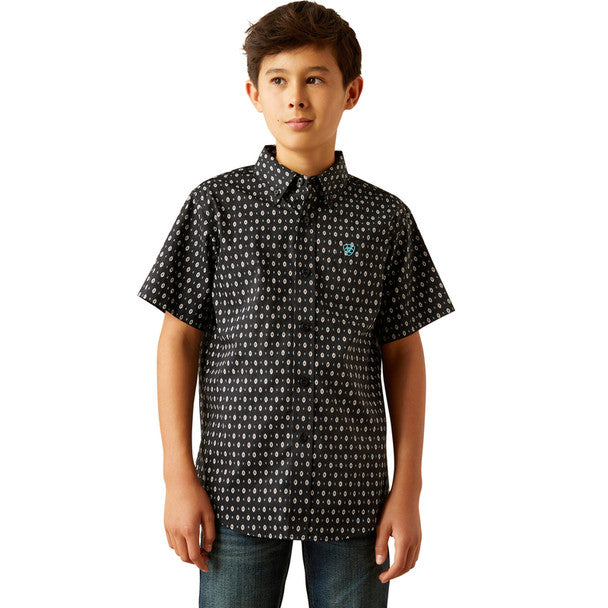 Boy's Ariat Steele Classic Fit Black Print 10058699 - Crazy House Western Wear