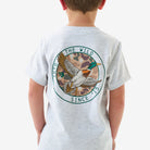 Boy's Burlebo Ash Gray Camo Mallard Duck Short Sleeve T-shirt Y-SST-CMD-AG