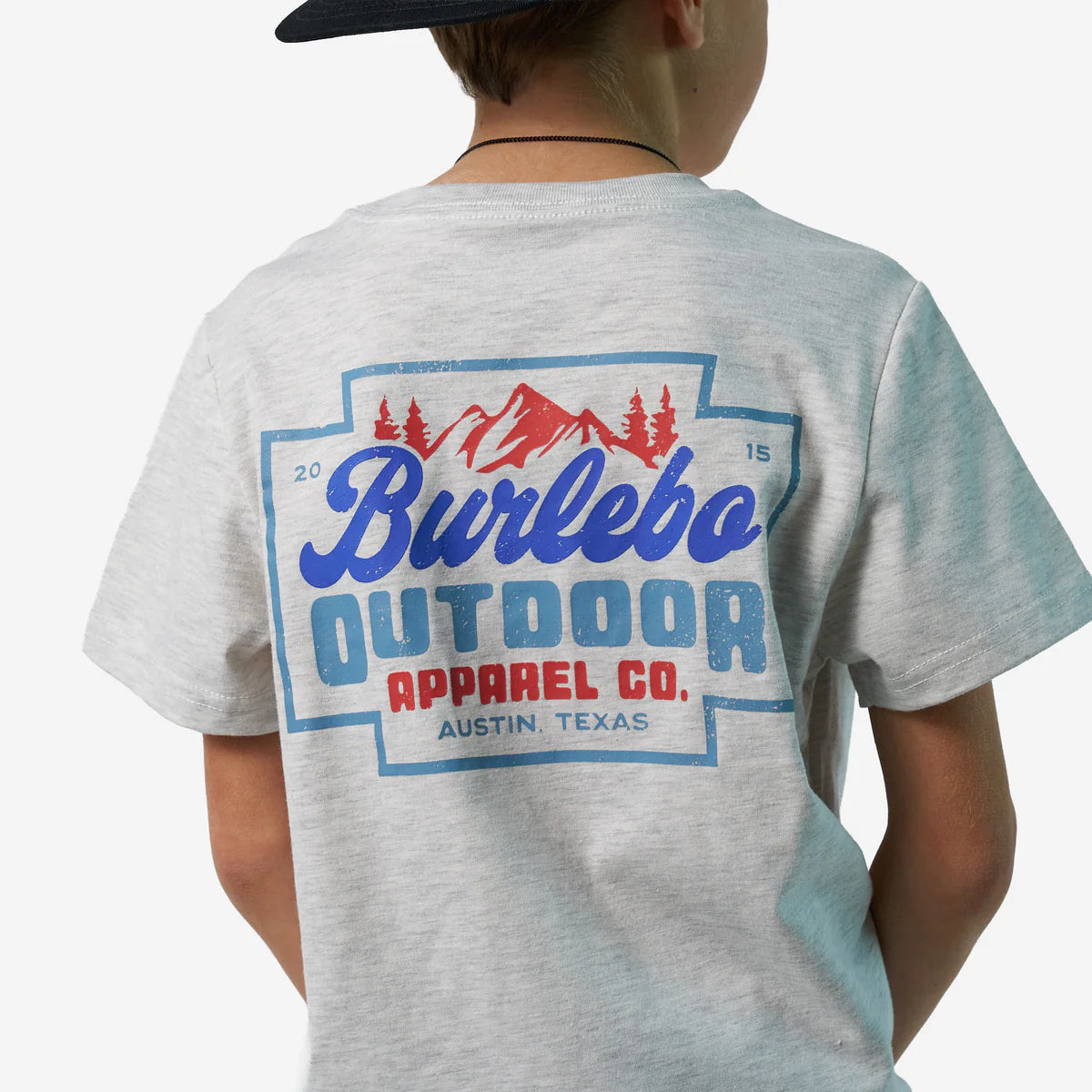 Boy's Burlebo Ash Gray Mountain Range Short Sleeve T-Shirt Y-SST-MRNG-AG