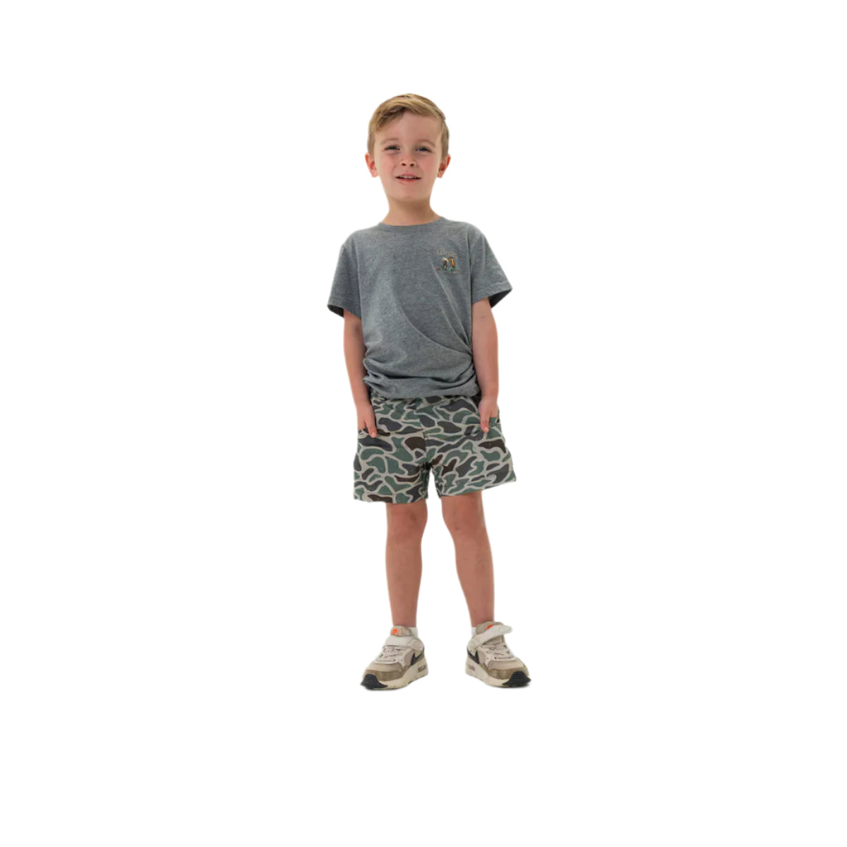 Boy's Burlebo Everyday Short - Retro Duck Camo - Grey Pocket Y-ES-RDC - Crazy House Western Wear