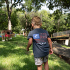 Boy's Burlebo Heather Navy Fishing USA Short Sleeve T-shirt Y-SST-FUSA-NVY