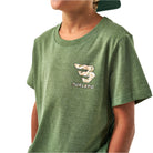 Boy's Burlebo Short Sleeve Heather Olive Mallard Camo Dog T-shirt  Y-SST-MCD-HO
