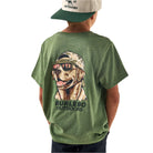 Boy's Burlebo Short Sleeve Heather Olive Mallard Camo Dog T-shirt  Y-SST-MCD-HO