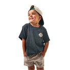 Boy's Burlebo Short Sleeve "Rad Dude" Deer Camo Heather Black Y-SST-DUDDC-HB