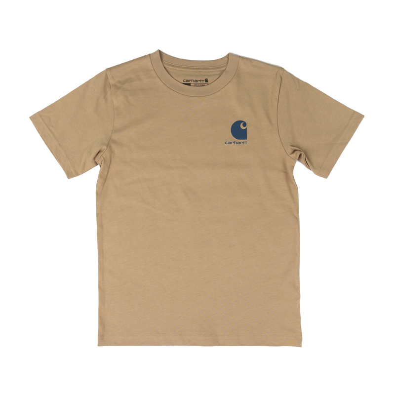 Boy's Carhartt Fish Printed Short Sleeve Khaki T-shirt CA6791-CT06