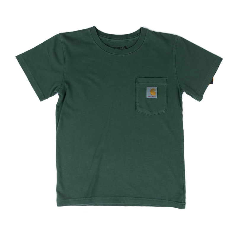 Boy's Carhartt Short Sleeve Forest Green Pocket T-shirt CA6789-GP1W