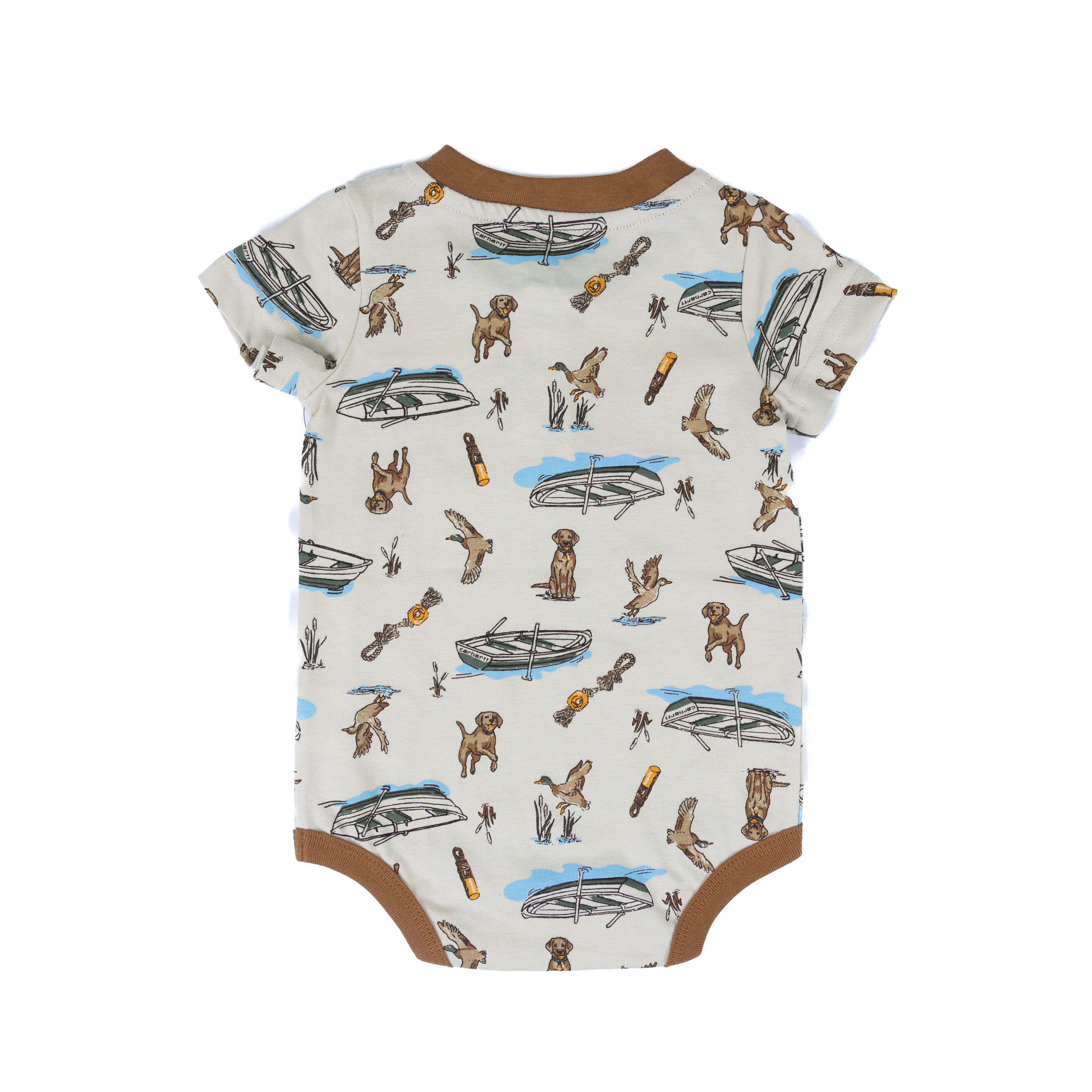 Boy's Carhartt Short Sleeve Henley Duck Dog Bodysuit CA6822-CT57