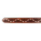 Boy's Cowboy Chrome Brown Leather Belt with Stitching 916
