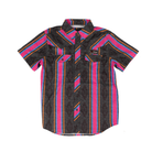 Boy's Rock and Roll Aztec Striped tek Short Sleeve Snap Shirt BBN3S08684