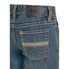 Boy's Rock and Roll Denim Regular Fit Pleather Stitch Bootcut Jeans BB0BD08052