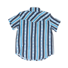 Boy's Rock and Roll Denim Short Sleeve Aztec Printed Snap Shirt BBN3S08655