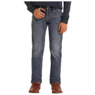 Boy's Rock and Roll Denim Slim Fit Ivory Stitch Straight Leg Jeans BB1RD05594 - Crazy House Western Wear