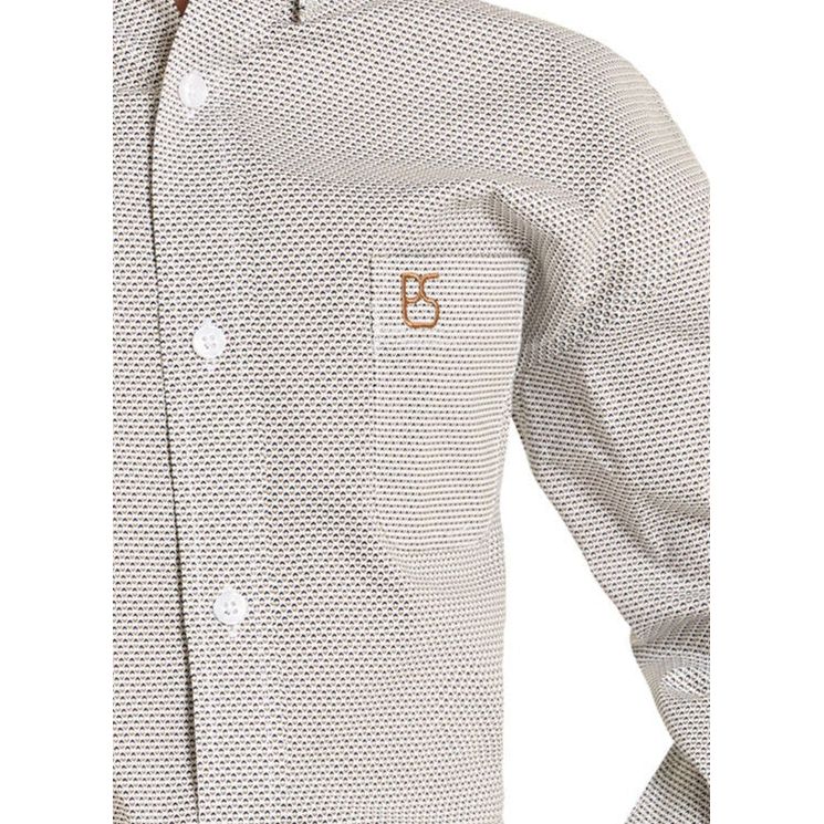 Boy's Rock and Roll Geometric Long Sleeve Button Shirt SBB2S07412