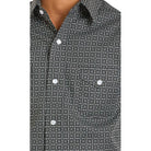Boy's Rock and Roll Geometric Long Sleeve Snap Shirt RBN2S06924