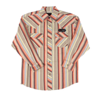 Boy's Rock and Roll Vintage Stripe Printed Snap Shirt BBN2S08309
