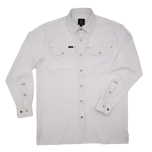 Boy's SanJac Long Sleeve White Snap Up Shirt Y-COAHUILAL/S-WHT - Crazy House Western Wear
