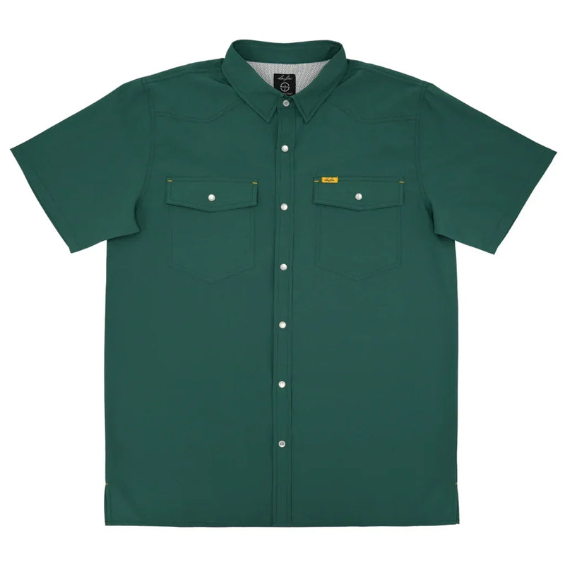 Boy's SanJac Short Sleeve Master's Green Performance Pearl Snap Shirt YTH-SS-MAST