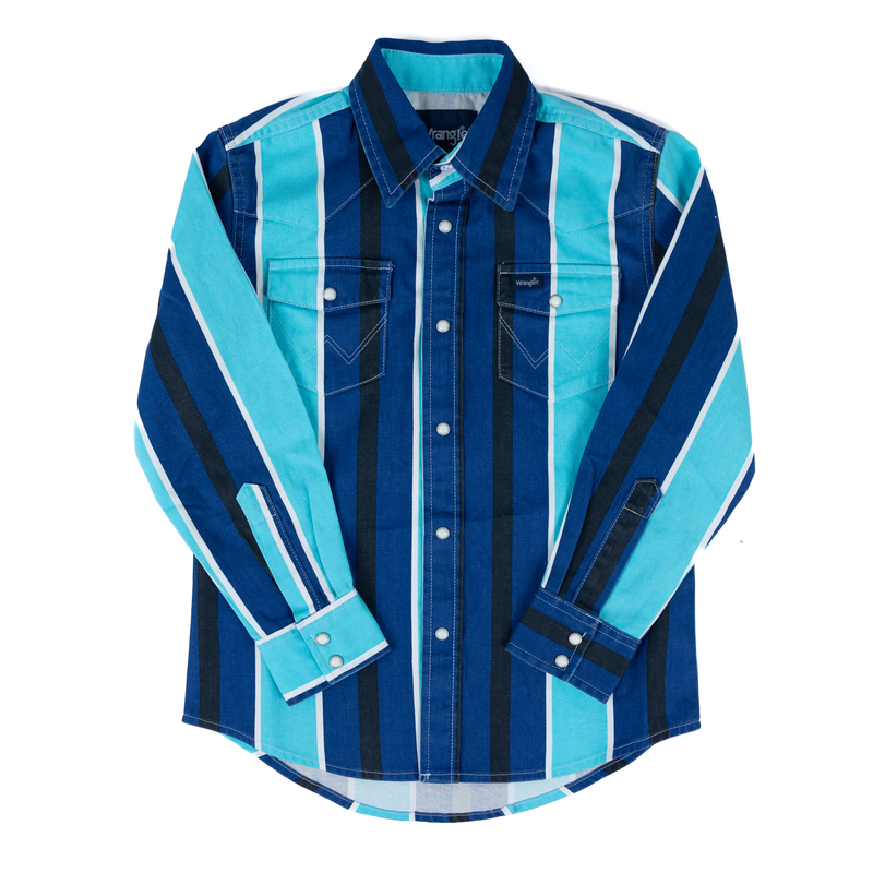 Boy's Wrangler Blue Stripe Brushpopper 112379231