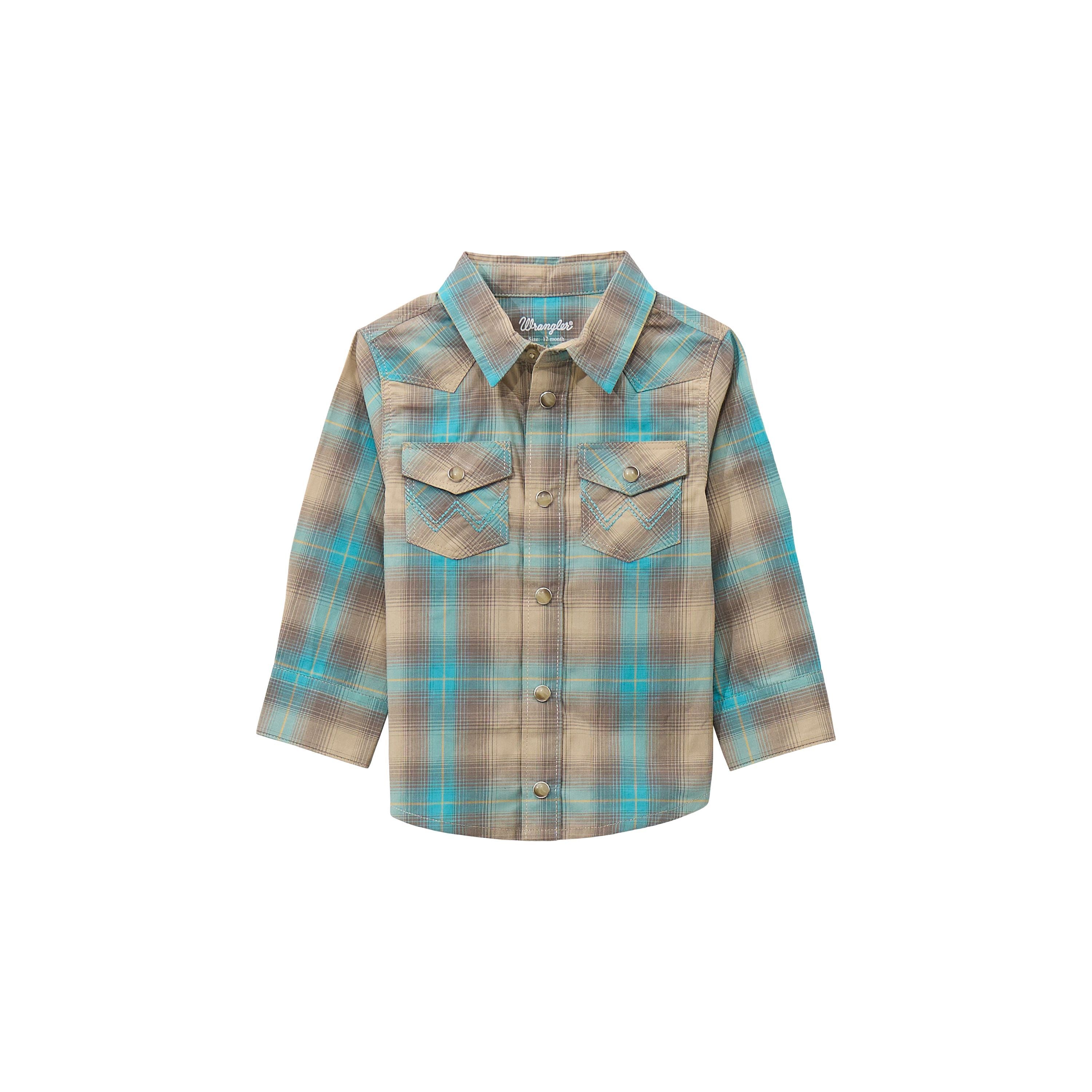 Boy's Wrangler Long Sleeve Plaid Shirt 112369526