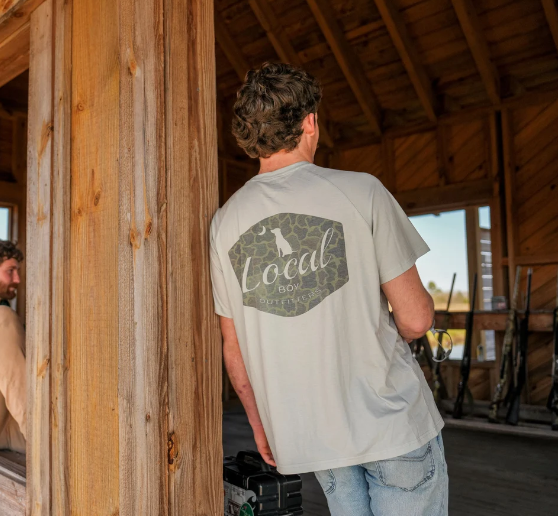 Local Boy Men's Gray Brush Badge Short Sleeve Heather Performance Shirt L1410014-CGRY