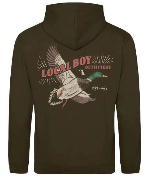 Local  Boy Men's Olive Green Brushwood Hoodie Mallard Blast L1310063-OLGR
