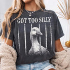 Women's Gray Short Sleeve Got Too Silly Goose Graphic Tee
