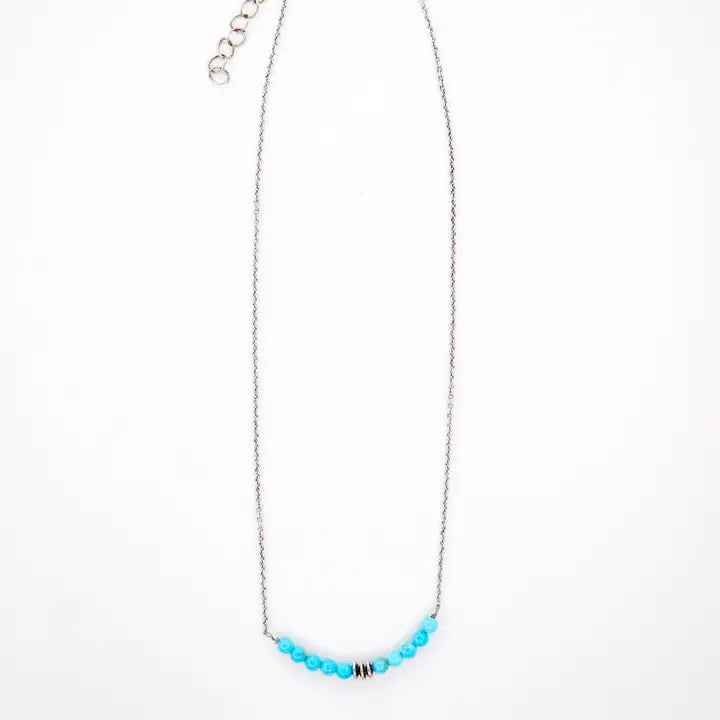 Women's West & Co 15" 18K Gold Plated Dainty Chain Necklace with Turquoise WC-N23WG